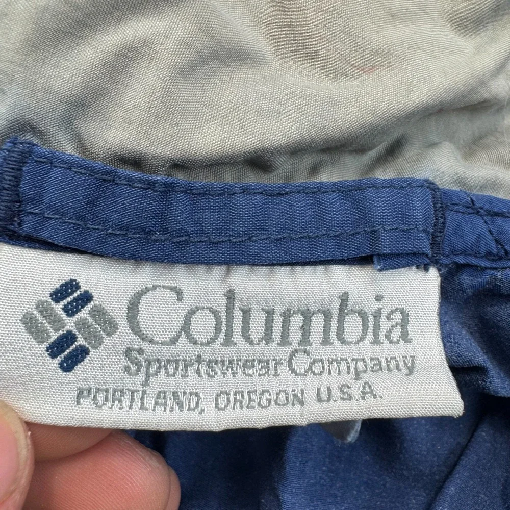 Vtg Columbia Sportswear Anorak XL Jacket Mens Hooded Windbreaker Button Front